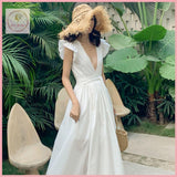 HB2669 Women's Dress seaside vacation beach skirt super fairy white travel clothes Bali skirt dress