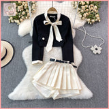 HB5649 Women's Fashion suit long sleeves, bowknot, V neck, jacket, two piece suit