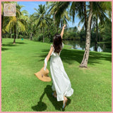 HB2669 Women's Dress seaside vacation beach skirt super fairy white travel clothes Bali skirt dress