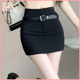 HB5054 Women's black skirt summer outer wear mini skirt pants a-line skirt