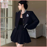 HB5476 Women's street casual suit pleated skirt two-piece suit