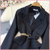 HB5404 Women's dress Black small suit jacket for women 2024 new style super good-looking suit high-end street-style dress