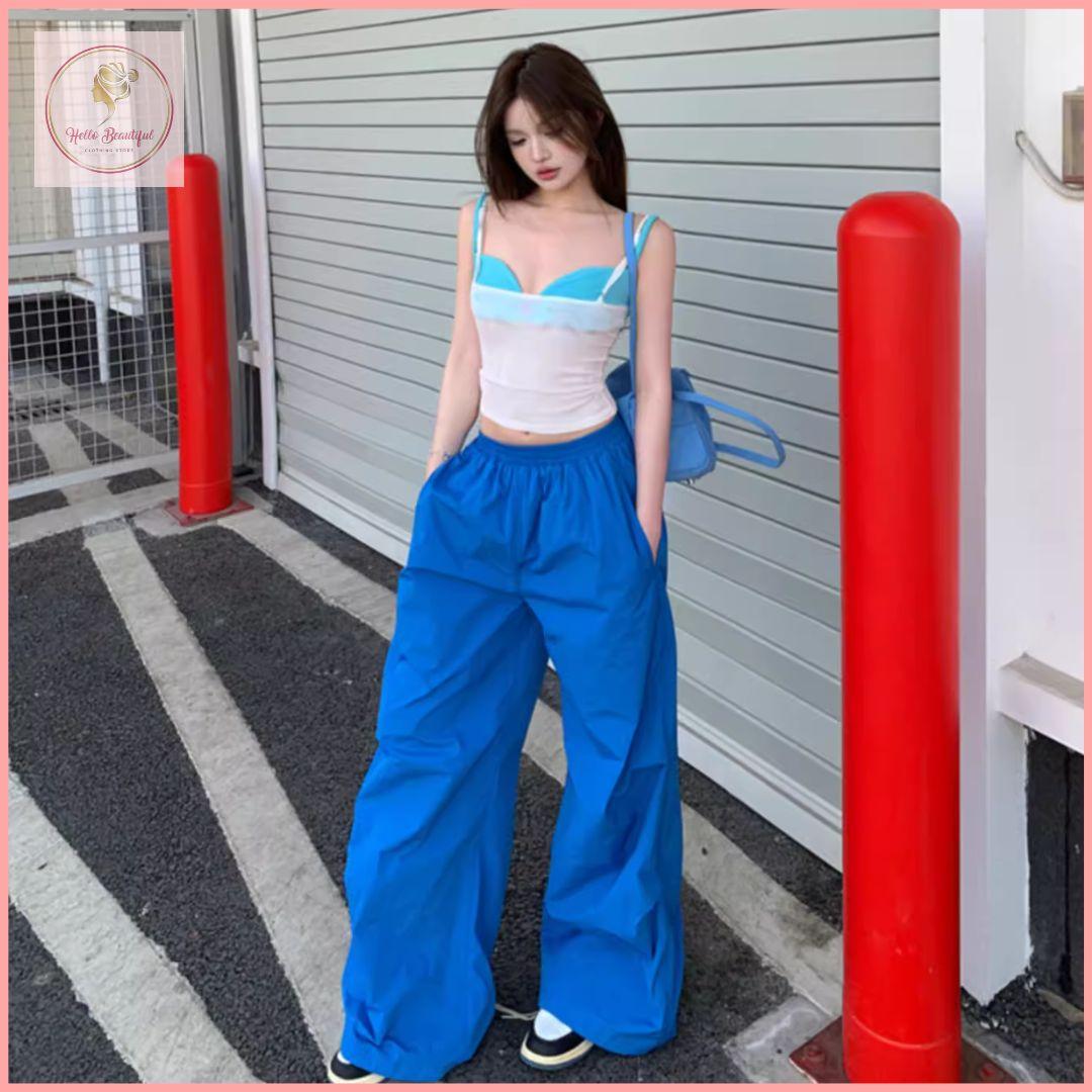 HB5479 Women's workwear style loose wide-leg trousers halter neck camisole vest three-piece suit