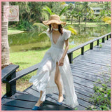 HB2669 Women's Dress seaside vacation beach skirt super fairy white travel clothes Bali skirt dress