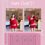 HB5469 Women's suit red long-sleeved cardigan inner suspenders tight shorts three-piece suit for women