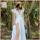 HB2669 Women's Dress seaside vacation beach skirt super fairy white travel clothes Bali skirt dress