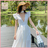 HB2669 Women's Dress seaside vacation beach skirt super fairy white travel clothes Bali skirt dress