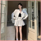 HB5476 Women's street casual suit pleated skirt two-piece suit