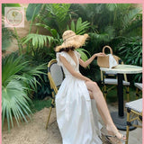 HB2669 Women's Dress seaside vacation beach skirt super fairy white travel clothes Bali skirt dress