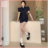 HB3546 Women's polo collar white shirt dress short-sleeved single-breasted slim hip skirt