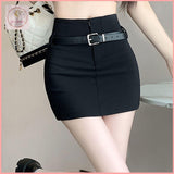 HB5054 Women's black skirt summer outer wear mini skirt pants a-line skirt