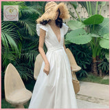 HB2669 Women's Dress seaside vacation beach skirt super fairy white travel clothes Bali skirt dress