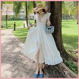 HB2669 Women's Dress seaside vacation beach skirt super fairy white travel clothes Bali skirt dress