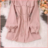 HB4714 Women's temperament windbreaker jacket spring and autumn style mid-length high-end tops