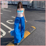 HB5479 Women's workwear style loose wide-leg trousers halter neck camisole vest three-piece suit