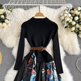 Chic High-End Pleated Knitted Dress