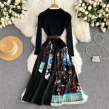 Chic High-End Pleated Knitted Dress