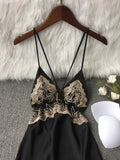 Women's Ice silk lace Hollow Night dress Two-piece set