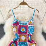 Summer Beach Sling Fashion Sleeveless Crochet Dress