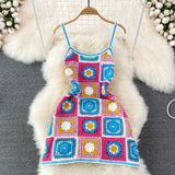 Summer Beach Sling Fashion Sleeveless Crochet Dress