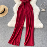 Fashionable Sleeveless Wide Leg Jumpsuit