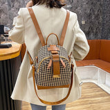 New Versatile Plaid Large-capacity Backpack