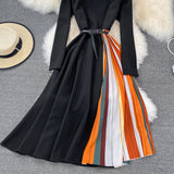 New Fashion and Elegant Big Swing Long Skirt | Gradient color Pleated Dress