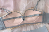 Cream blue Strapless and Seamless Underwear set