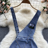 Women's Denim Suspender Skirt + Thin Round Neck T-shirt