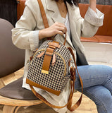 New Versatile Plaid Large-capacity Backpack