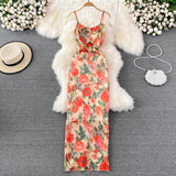 New Sexy Summer Sleeveless Floral  Hip Skirt Dress