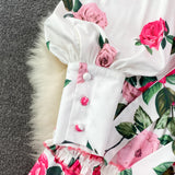 High-end Light Elegant Lapel Floral Print Maxi Dress