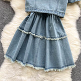 Denim Set - Women Short Cardigan + Dress