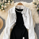 New Suit Female Street Fashion Short Jacket + Sexy Fitted Dress set