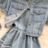 Denim Set - Women Short Cardigan + Dress