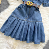 New Fashion Denim Dress - Slim fit Pleated Skirt