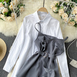 Two-piece Mid-Length Shirt  Women's Polo Dress