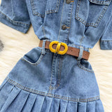 New Fashion Denim Dress - Slim fit Pleated Skirt