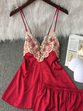 Sexy female silk pajamas - Two-piece shorts with padded sleeveless top