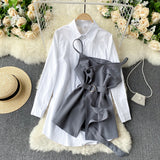 Two-piece Mid-Length Shirt  Women's Polo Dress