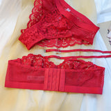 Sexy High quality underwired Half-cup Lace Bra set