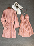 High quality ice silk lace halter strap nightdress