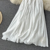 New Sling White Beach Skirt Halter Dress