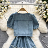 Denim Set - Women Short Cardigan + Dress