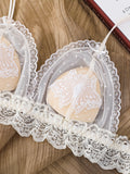 Sweet and sexy mesh triangle cup non-wire ultra-thin lace bra