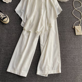 New Women's White Super Fairy Tube Top High Waist Wide Leg Beach Jumpsuits