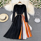 New Fashion and Elegant Big Swing Long Skirt | Gradient color Pleated Dress