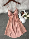 High quality ice silk lace halter strap nightdress