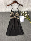 Women's Ice silk lace Hollow Night dress Two-piece set