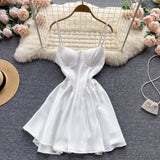 Sweet Puffy Dress - Long sleeved Vest  Two-piece (set)